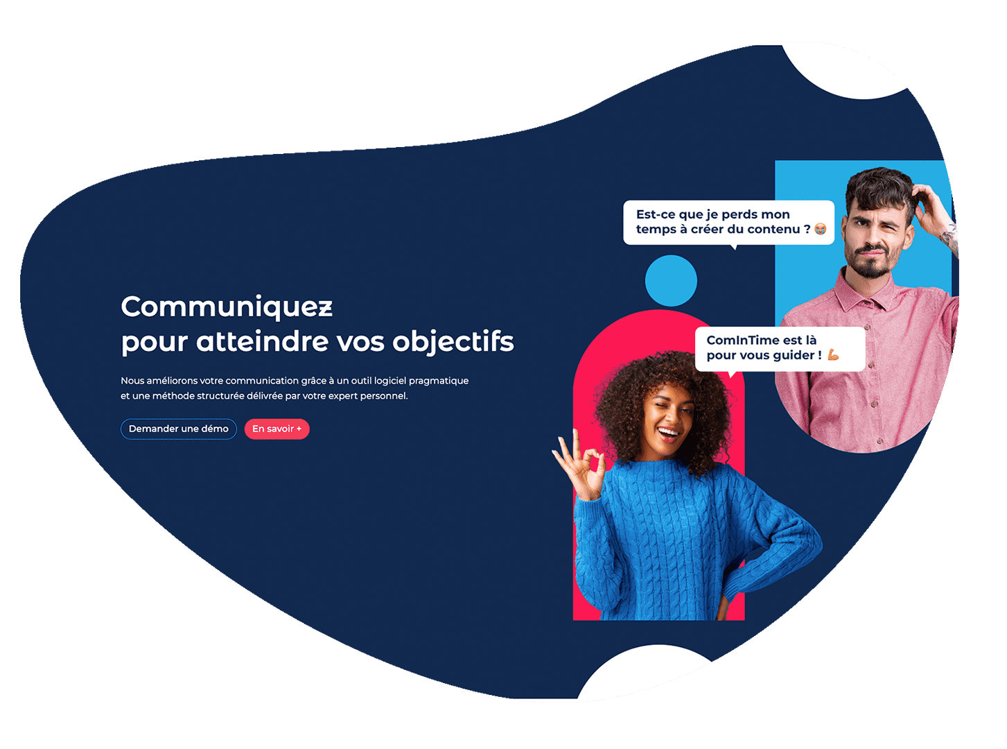 Site web ComInTime Promouvoir notre solution ComInTime avec un site de communication impactant, bien référencé et qui incite à la prise de contact